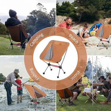 Крісло для кемпінгу Naturehike - складне, портативне, легке, з сумкою, жовте