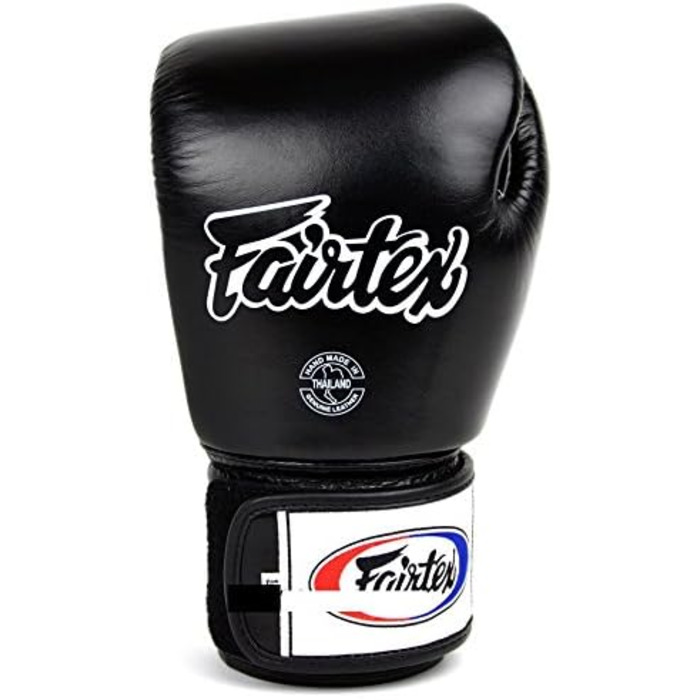 Боксерські рукавички Fairtex BGV1 дихаючі, шкіряні, чорні, 10oz – для боксу, ММА, кікбоксингу та Муай Тай