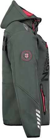 Жіноча куртка-софтшелл Geographical Norway Outdoor: водонепроникна функціональна спортивна куртка для дощу (XXL, темно-сірий з рожевим)