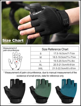 Велосипедні рукавички Inbike для чоловіків, літні, напівпальцеві, чорні, розмір L