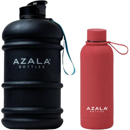 Термос Azala 2 л + 500 мл для спорту, чорний/червоний
