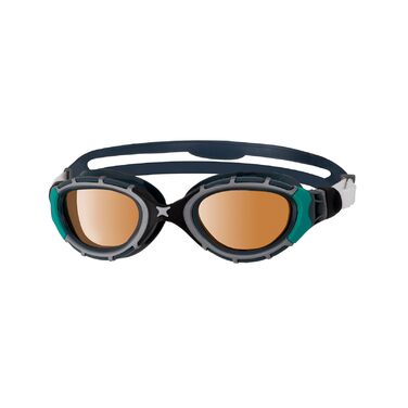 Окуляри для плавання Zoggs Predator Flex Polarized (чорно-зелені) – для відкритих вод, антизапітні, зручні, унісекс