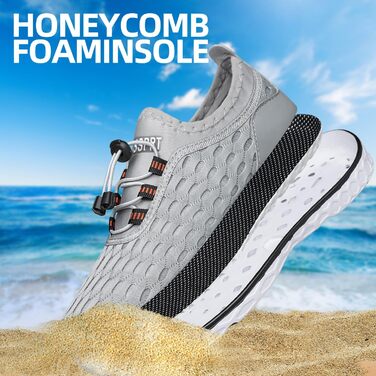 Жіночі водяні черевики DOUSSPRT для плавання та водних видів спорту, швидко сохнуть, сірі (39.5 EU)