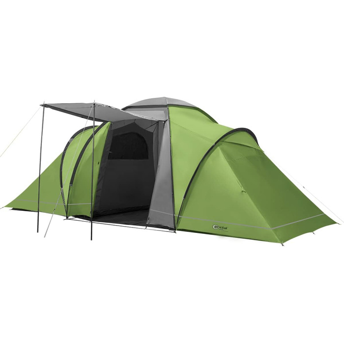 Намет Portal Outdoors Beta 6: просторий 2-кімнатний зелений намет з сумкою для зберігання