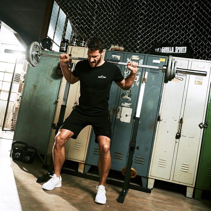 Олімпійські диски GORILLA SPORTS з чавуну, сріблясті, 1,25–20 кг, 50 мм, Tri-Grip – вагові млинці для штанги