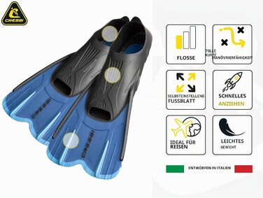 Ласти CRESSI Agua Short 43/44 Schwarz - для снорклінгу, плавання та тренувань