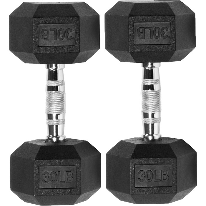 Гантелі Signature Fitness шестигранні, 13,6 кг, кольорові, з гумовим покриттям, набір 2 шт.
