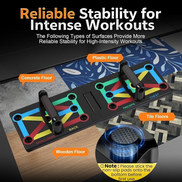 Багатофункціональний тренажер для віджимань 12-в-1 Push Up Board, складаний дошка для тренування м'язів верхньої частини тіла та спалення жиру