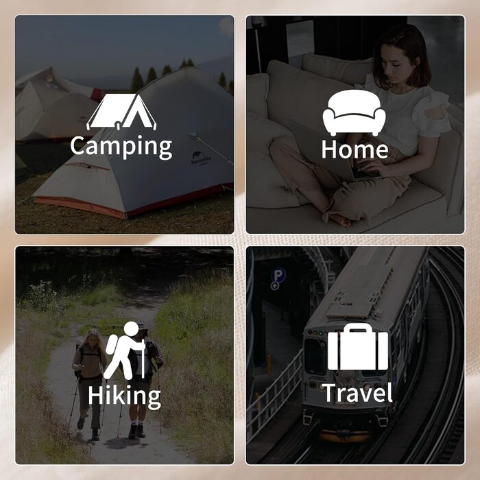 Спальний мішок Naturehike для дорослих та дітей: водонепроникний, легкий, 3-4 сезони, 190 x 75 см, кремовий