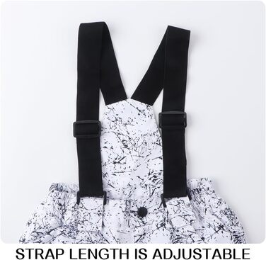 Дитячний сніговий костюм для лижного спорту: штани та куртка, водонепроникний, для хлопчиків та дівчаток, білий/квітковий принт, розмір 14-16