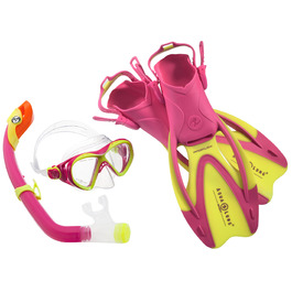 Набір для дайвінгу Aqua Lung Sport La Costa Junior Pro для дітей (маска, трубка, ласти) з сумкою - жовто-рожевий