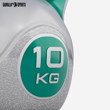 Гиря GORILLA SPORTS з пластику, 2-20 кг, для фітнесу та тренувань, окремо або в наборі, із/без підставки