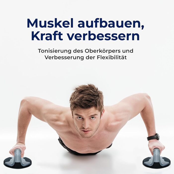 Стойка для віджимань ResultSport Power-Push-Up з м'якими ручками (чорний) для чоловіків та жінок, тренування грудей