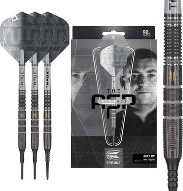 Дротики Target Darts Nathan Aspinall Echo 90% вольфраму, м'який наконечник, 18 г, професійний набір з Pixel Tip, Pro Grip та Pro Ultra No.2