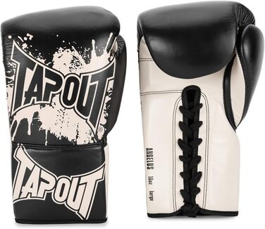 Боксерські рукавички Tapout з натуральної шкіри, Angelus Black/Ecru, 10 унцій, 1 пара