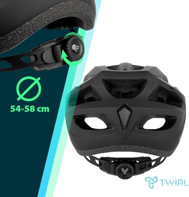 Шолом велосипедний TWIRL Gravel ONE, чорний, M (54-58 см), легкий, з вентиляцією та Fitsystem