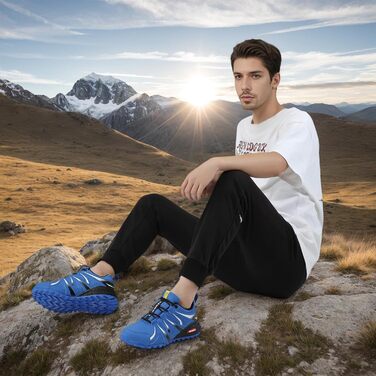 Чоловічі трейлранні кросівки для хайкінгу та трекінгу. Легкі, дихаючі, з антиковзкою підошвою. Розміри 39-48, синій колір.