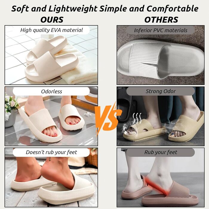 Шльопанці Badelatschen Cozislides: жіночі та чоловічі шльопанці для дому та пляжу, антиковзаючі, літні, Wolkenschuhe, 46/47 EU, бежеві