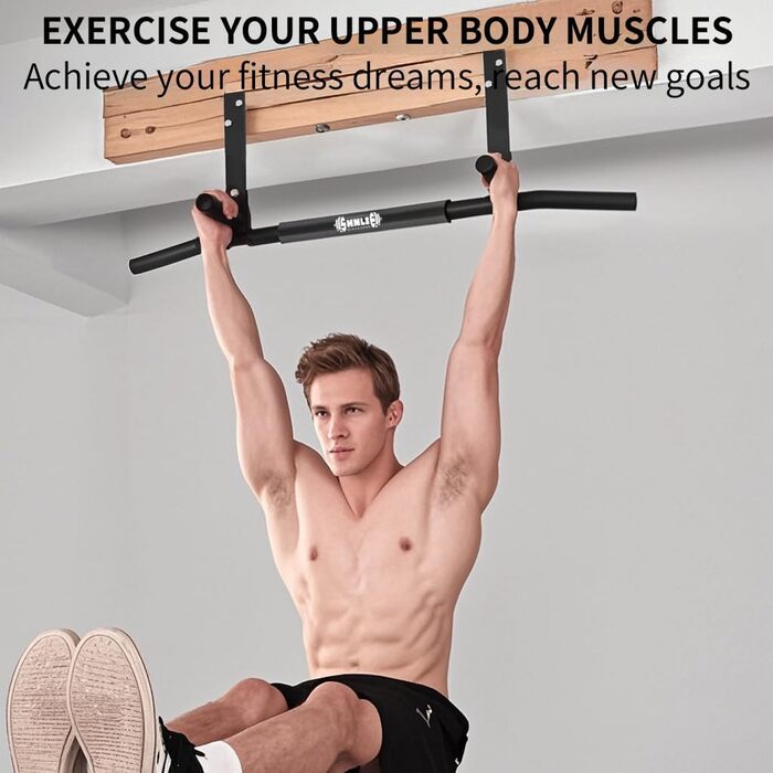 Дисплей для кріплення до стелі, турнік для дому, фітнес, балка, кріплення до балок, проста установка, ширина перекладини 106,7 см, дерево