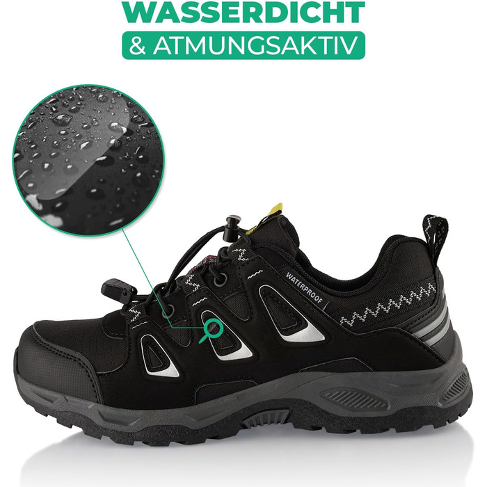 Водонепроникні трекінгові черевики для жінок та чоловіків, Trail Running, розмір 43 EU, чорний/сірий