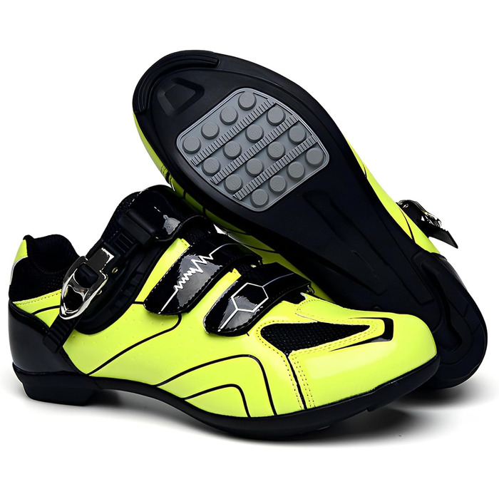 Велосипедні черевики з гумовою підошвою для чоловіків та жінок, унісекс. Підходять для шосе, гірського велосипеда та велоспорту. Дихаючі черевики для їзди на велосипеді (зелені, 45 EU)