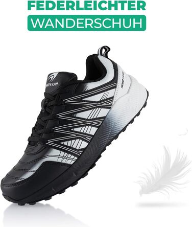 Черевики для хайкінгу та трекінгу для жінок та чоловіків, дихаючі, чорно-білі (37 EU)