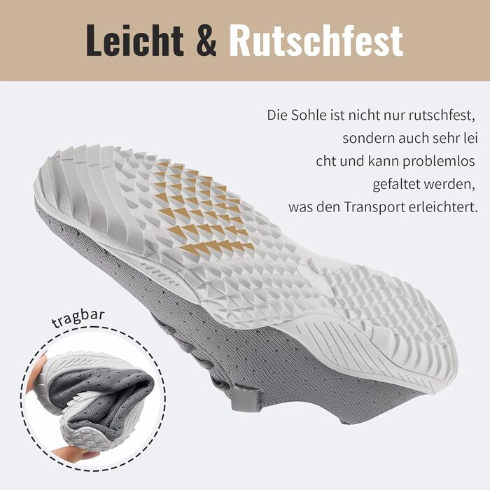 Жіночі босі кросівки для занять спортом та фітнесом. М'які, дихаючі, з антиковзкою підошвою. Розмір 44 EU, сірий колір.