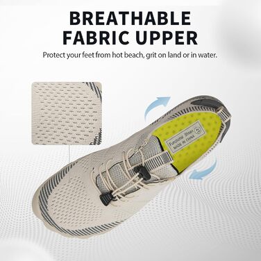 Взуття для бігу та пляжу IceUnicorn Zehenschuhe (37 EU, бежеве) - унісекс, широка модель для трейлраннінгу, аквашузи