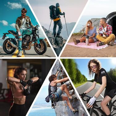 Флінтронік велоперчатки напівпальцеві для чоловіків, спортивні велоперчатки з антиковзаючою поверхнею та амортизацією, з 6 вставками, дихаючі велоперчатки для гірського велосипеда, шосе, фітнесу (M, Рожевий)