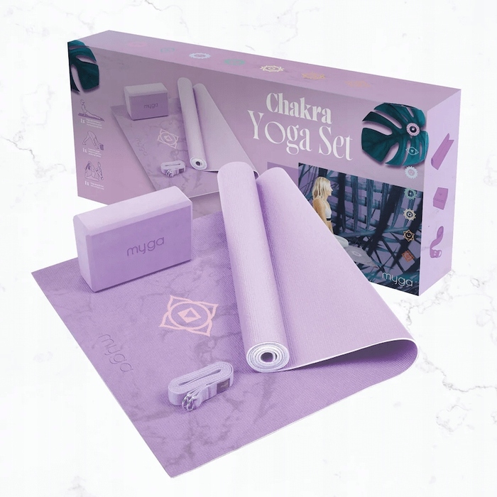 Набір для йоги Myga Chakra: килимок, блок, ремінь