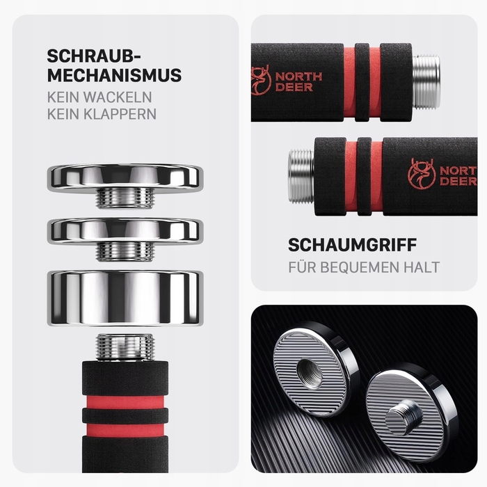 Набір сталевих гантелей Northdeer (2 шт.), вага 1,5 кг, 2 кг, 2,5 кг