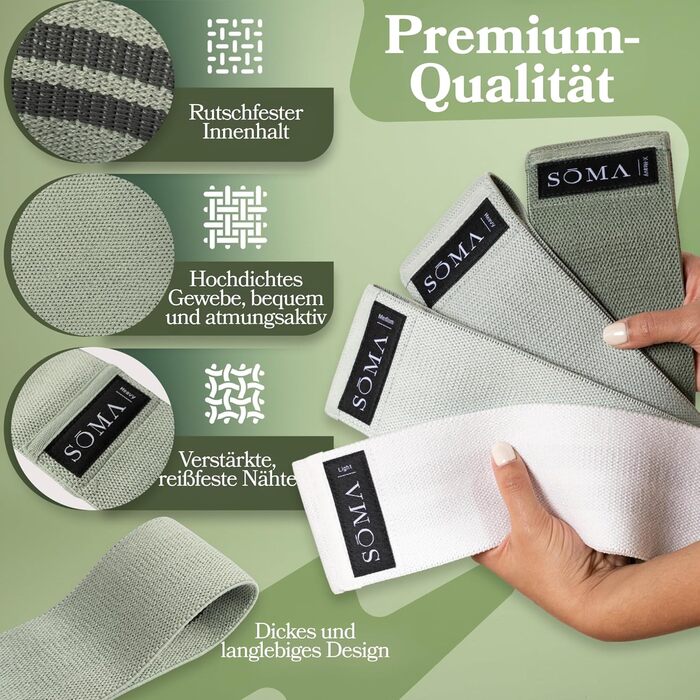 Стрічки для фітнесу Sōma Terrabänder: набір еластичних стрічок для тренувань, йоги, пілатесу та фітнесу. 4 короткі + 4 довгі стрічки