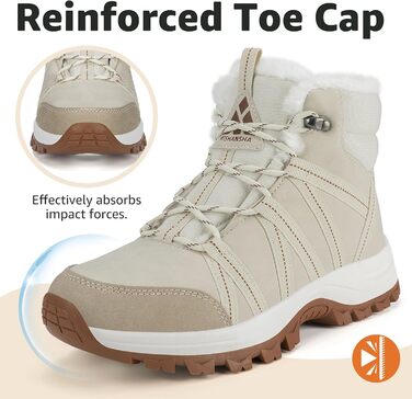 Зимові черевики Mishansha для жінок, утеплені, водонепроникні, для піших прогулянок, розмір 36-42, бежевий, білий, 41 EU