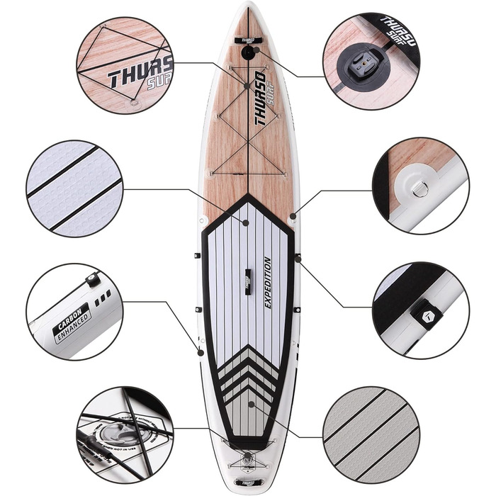 Надувна SUP-дошка THURSO SURF Expedition Touring 350/381 см з карбоновим веслом, US Touring плавником, насосом, рюкзаком та страховкою