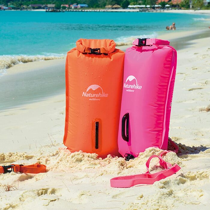 Надувна рятувальна жилетка Naturehike 18L, водонепроникний мішок для плавання, триатлону, снорклінгу, рафтингу (світло-помаранчевий)