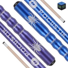 Набір більярдних київ POCUSTIK (2 шт.), 58'' - білий/синій, для дорослих, ергономічні, з канадського клена