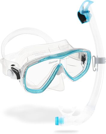Набір для снорклінгу Cressi Estrella: маска та трубка Seal Dry, прозорий/аквамарин, універсальний розмір