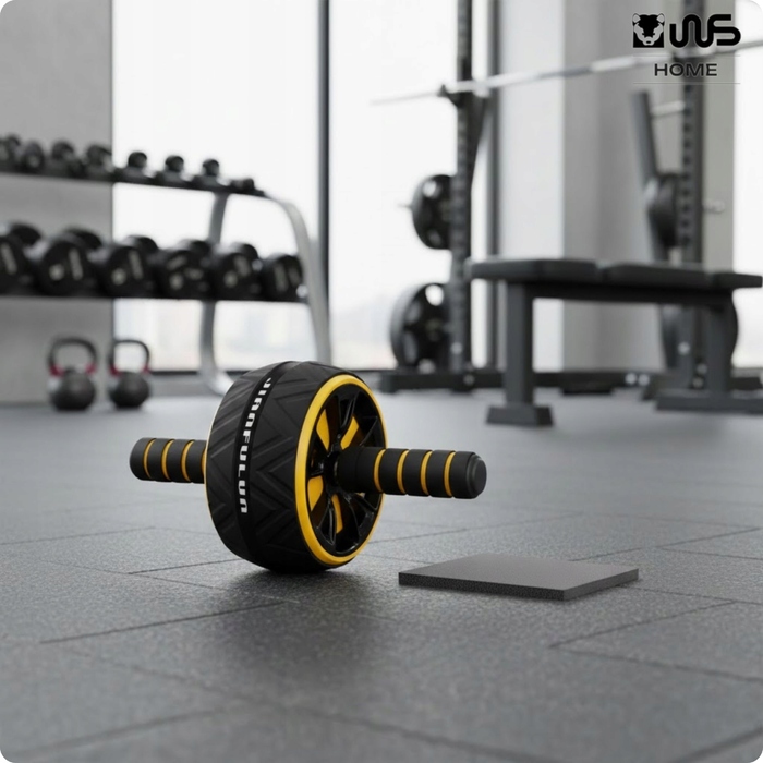Ролик для преса та м'язів живота AB Wheel з килимком для колін