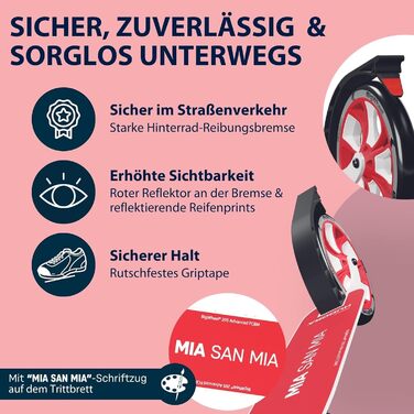 Самокат HUDORA BigWheel 205 Advanced FC Bayern München, алюмінієвий, до 100 кг, складаний, для дітей, підлітків і дорослих