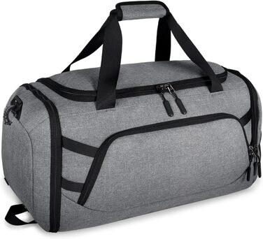 RAINSMORE спортивна сумка 40L для подорожей і тренажерного залу з відділенням для взуття, водонепроникна, сіра