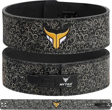 Пояс для важкої атлетики Mytra Fusion з білою пряжкою, чорний, розмір S, для тренувань у спортзалі, для чоловіків і жінок