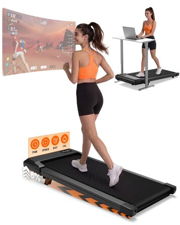 Бігова доріжка для ходьби та бігу MJWW Raceable з регульованим нахилом (6-9%), складна, 2.5/3.0 к.с., з керуванням через додаток, тиха, для дому та офісу, LED-дисплей, 90 см, чорна