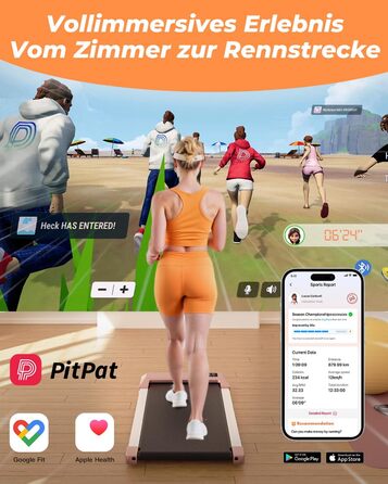 Walking Pad Lacuffy 2.5 HP: біговий доріжки для дому зі столом та Smart App, до 136 кг (Золотий, 80 см)