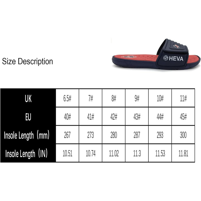 HEVA Шльпанці чоловічі літні сандалії 43 EU, блакитний/червоний