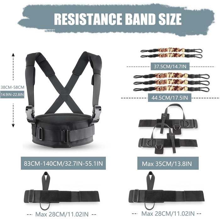 Резистентні еластичні стрічки для боксу та ММА. Комплект для тренувань з манжетами та ременями на щиколотки (300LB)