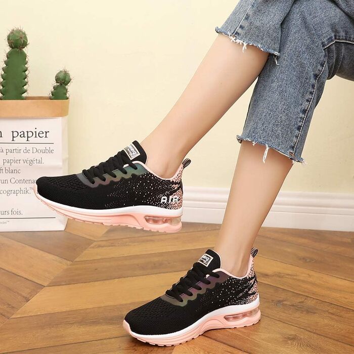 AFFINEST Легкі кросівки для бігу та спорту, дихаючі, з антиковзкою підошвою, чорно-помаранчеві (41 EU)