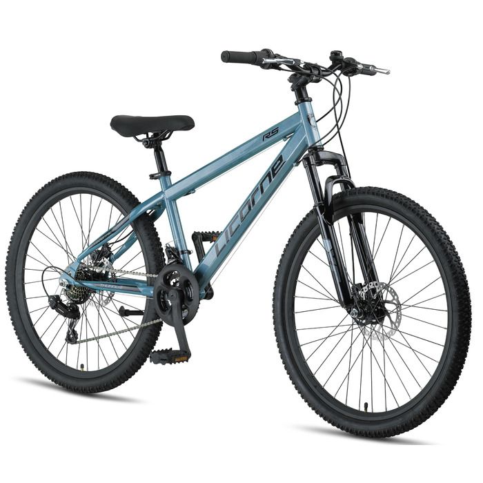 Гірський велосипед Licorne Bike Thunder Premium з дисковими гальмами, 26 дюймів, Aquamarine — універсальний для дітей та дорослих