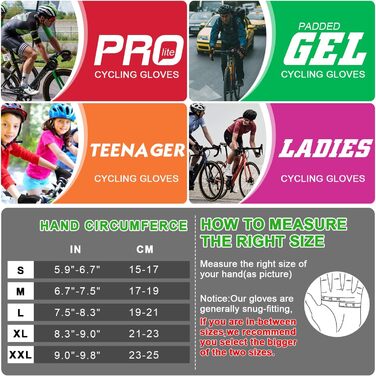 Велосипедні рукавички Grebarley для гірського велосипеда, чорні, унісекс, з антиковзким покриттям та амортизацією