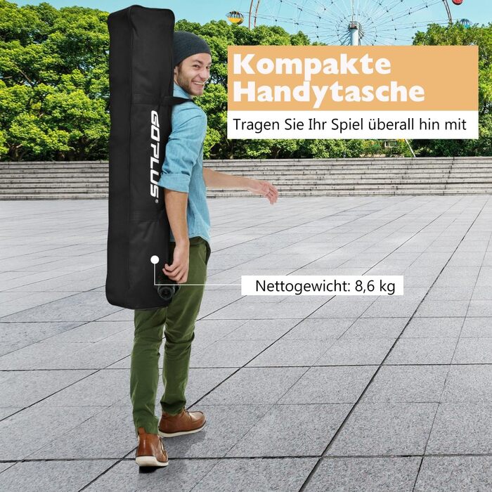 Набір для піклболу GYMAX з металевим каркасом, 6.7 м, з сумкою, вологостійкий, для тренувань у саду, на пляжі та задньому дворі