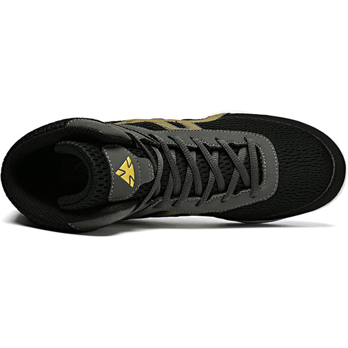 Чоловічі боксерські туфлі для боротьби, дихаючі, неслизькі, зручні хай-топ кросівки для фітнесу, тренувань, бодібілдингу в залі (39 EU, Чорний)